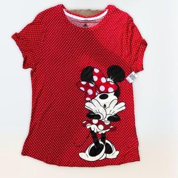 DISNEY PARKS MINNIE MOUSE RED POLKA DOT SHIRT M- 1 left! - Picture 5 of 5